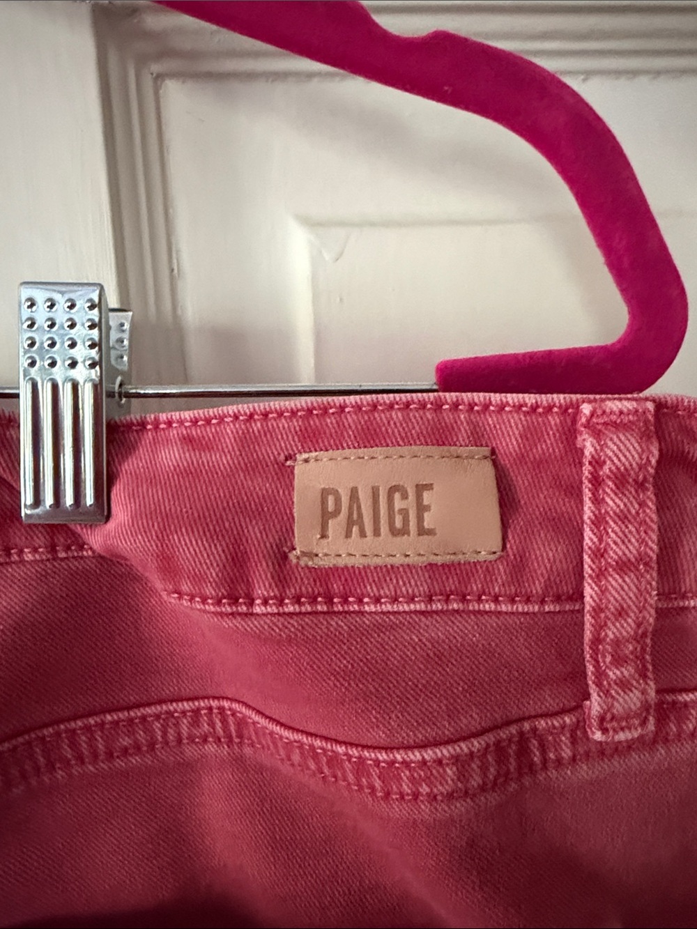 PAIGE Cindy Coral Pink Cropped Ankle Jeans - Picture 4 of 10